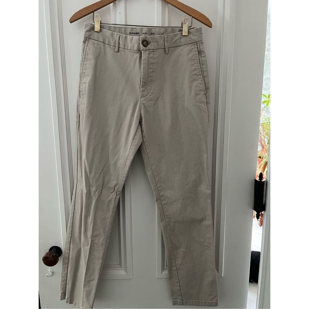 Old navy men’s slim beige tan pants 29 x 30